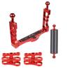 BGNing SLR Underwater Triangle Tray Stabilizer Action Camera Diving Cage Rig Bracket Handgrip Buoyancy Float Arm Mount Combo (10inch Red Combo B) view 4