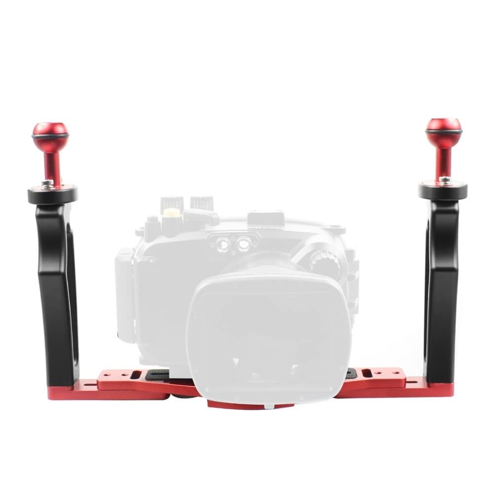 BGNing Dual Handheld Stabilizer, Diving Dual Handheld Tray, w/ 1/4" Screw Base Sports Action Cameras Underwater Light Photo Mount