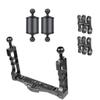 BGNing SLR Underwater Triangle Tray Stabilizer Action Camera Diving Cage Rig Bracket Handgrip Buoyancy Float Arm Mount Combo (5inch Black Combo A) view 1
