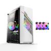 BBNB Computer Cases, Mid- Tower PC. Gaming Case ATX/M- ATX/ITX- Front I/O USB 3. 0 Port - Acrylic Glass Side Panel - RGB. Fan- Water- Cooling Ready (Color : White, Size : 1 Fans) view 2