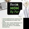 Mother's Day Best Mom by Par Funny Golf Lover T-Shirt Birthday Black 9icnh Mouse matMouse pad - Mousepad Mousemat view 3