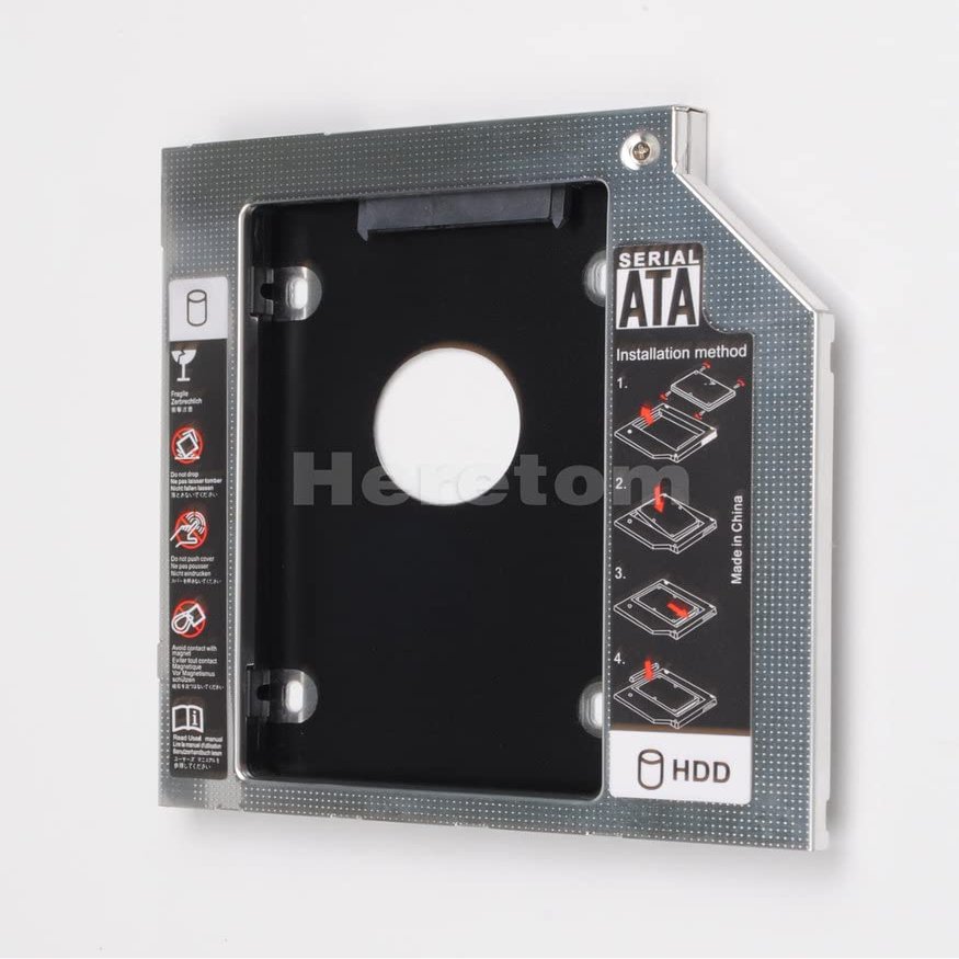 2nd HDD Caddy for 9.5MM SATA Universal Slim 2.5'' SSD Hard Drive Caddy Cases CD DVD Optical Drive Bay Without Bezel