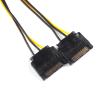 20cm Sata Power to 6 pin Graphics Power Supply Dual Sata Power Cord 15 pin Male M to PCI-e 6 Pin Female Video Card Power Cable view 2
