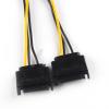 20cm Sata Power to 6 pin Graphics Power Supply Dual Sata Power Cord 15 pin Male M to PCI-e 6 Pin Female Video Card Power Cable view 3