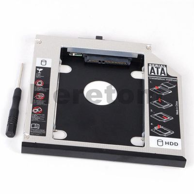 Aluminum 12.7mm SATA to SATA DVD CD-ROM Optibay 2nd HDD SSD Caddy for T420i T520i T430i T530i W700ds Optical Bay