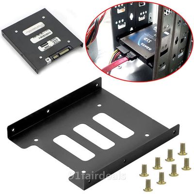 100Pcs 2.5" SSD HDD to 3.5" Metal Mounting Adapter Bracket Dock Hard Drive Holder for PC Hard Drive Enclosure W/Screws