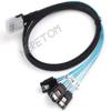 10Pcs/lot Mini-SAS SFF-8087 to 4 SATA Cable Mini SAS 4i SFF8087 36P to 4 SATA 7P Cable 12Gbps Drive Data Cable 100cm view 2