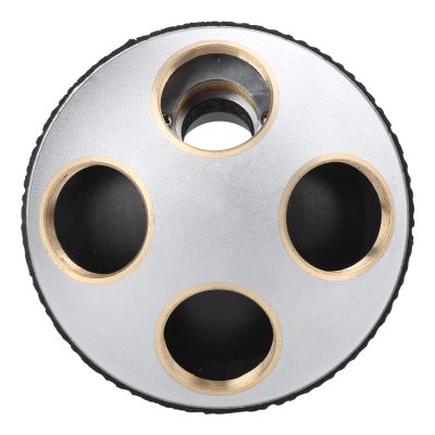 Objective Lens,Microscope 4Hole Adapter Objective Lens Revolving Nosepiece Converter with RMS Interface