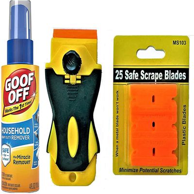 Pro Scraper Kit with Household Heavy Duty Remover, for Spots, Stains, Marks. Scraper use for Removing for Gum, Decals, Stickers Labels.