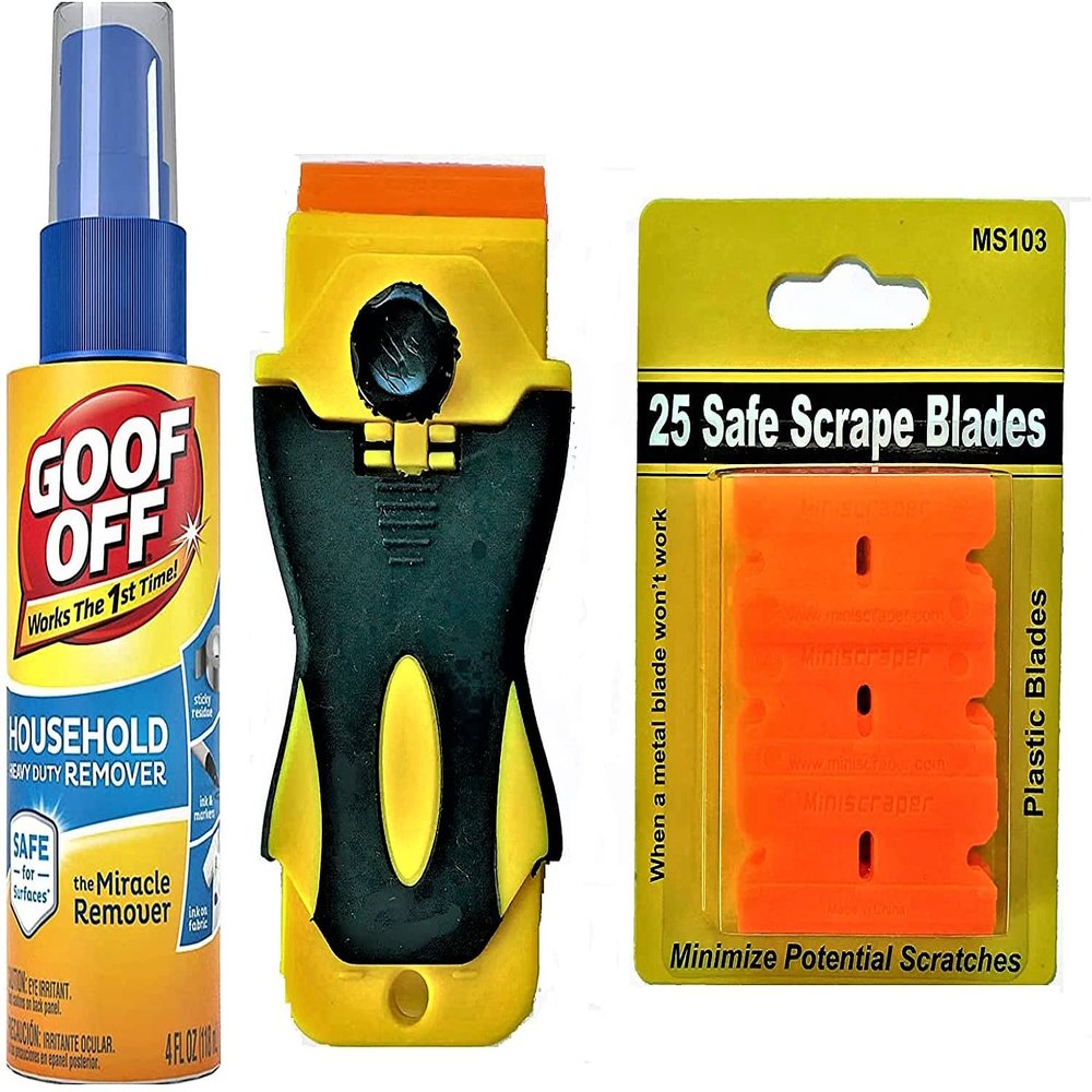 Pro Scraper Kit with Household Heavy Duty Remover, for Spots, Stains, Marks. Scraper use for Removing for Gum, Decals, Stickers Labels.