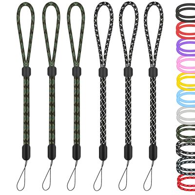 Hukado Hand Wrist Strap Lanyard, 6 Pack 8inch Adjustable Nylon Wristlet Straps Keychain String for Cell Phone Case Holder, AirPods Pro 2 2022, Camera, Key, GoPro, USB Drive, Ski Glove (Black+Green)