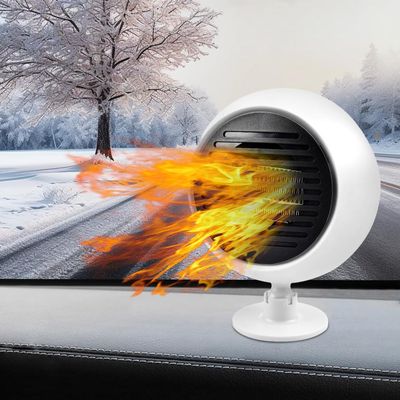 Car Heater,Portable Car Heater 2 in1 Fast Heating Defrost Defogger Demister Heating/Cooling Fan Auto Dryer Windshield Defroster(White)