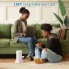 10 FT Extension Cord Power Strip Tower, 16 Widely Outlets 1875W 15A, Flat Plug Surge Protector with 4 USB Ports, Individual Switches, 1080 Joules, Overload Protection for Home Office Desktop, White view 3
