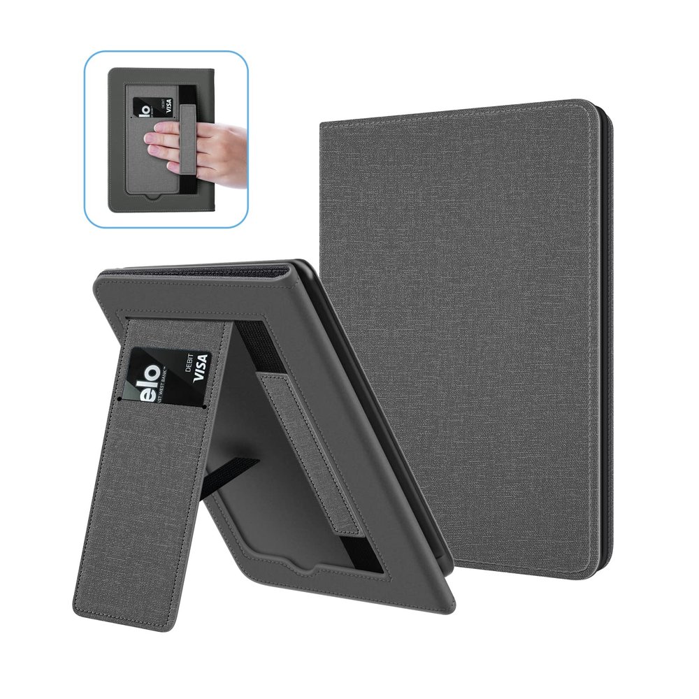 Ayotu Stand Case for 6.8" Kindle Paperwhite 11th Generation 2021 and Kindle Paperwhite Signature Edition, Fabric Cover with Auto Wake/Sleep, Grey