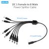 ANLINK DC 1 Female to 8 Male 5.5mm*2.1mm Output Power Splitter Cable, 1 to 8 Way Y Adapter for CCTV Security Cameras, Router, LED Light Strip and More view 4