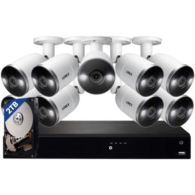 Lorex Fusion 4K Security Camera System w 2TB NVR - 16 Channel Wired Home Security System w 9 Metal Cameras - Smart Home Device, Motion Detection, Color Night Vision, Weatherproof Outdoor Surveillance