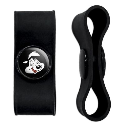 GRAPHICS & MORE Looney Tunes Pepe Face Headphone Earbud Cord Wrap - Charging Cable Manager - Wire Organizer Set of 2 - Black