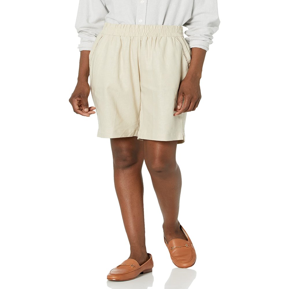 Briggs New York Pull on Linen Blend Short, Natural, Medium