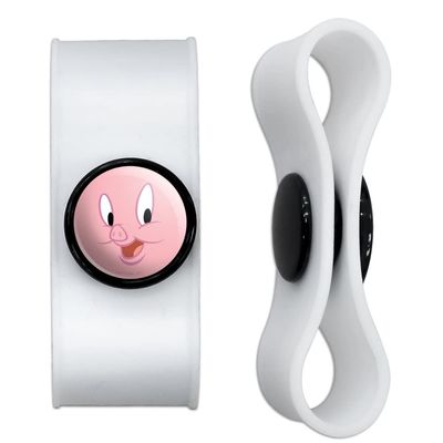 GRAPHICS & MORE Looney Tunes Porky Face Headphone Earbud Cord Wrap - Charging Cable Manager - Wire Organizer Set of 2 - White
