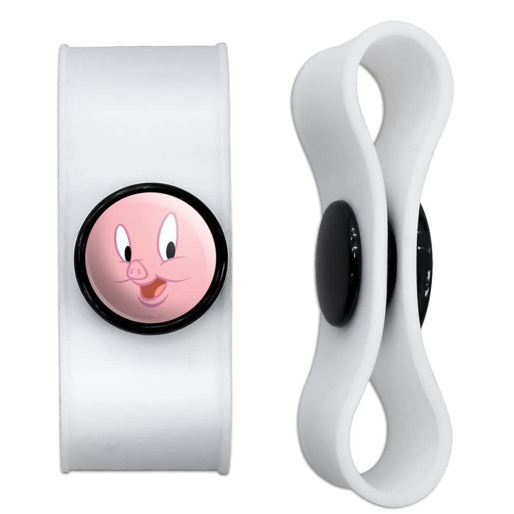 GRAPHICS & MORE Looney Tunes Porky Face Headphone Earbud Cord Wrap - Charging Cable Manager - Wire Organizer Set of 2 - White