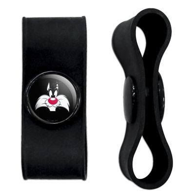 GRAPHICS & MORE Looney Tunes Sylvester Face Headphone Earbud Cord Wrap - Charging Cable Manager - Wire Organizer Set of 2 - Black