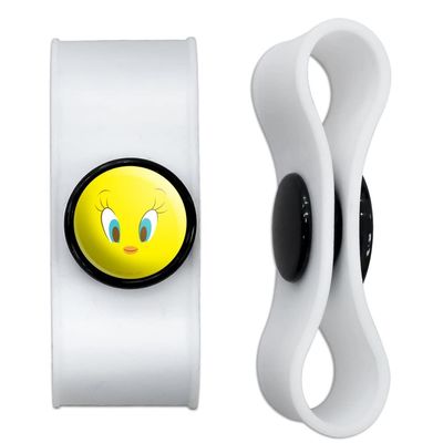 GRAPHICS & MORE Looney Tunes Tweety Face Headphone Earbud Cord Wrap - Charging Cable Manager - Wire Organizer Set of 2 - White