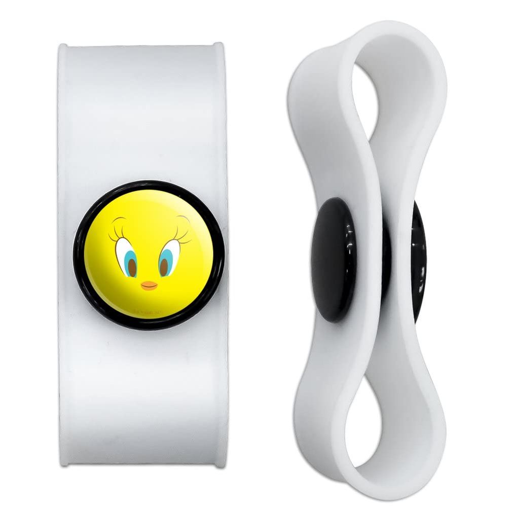 GRAPHICS & MORE Looney Tunes Tweety Face Headphone Earbud Cord Wrap - Charging Cable Manager - Wire Organizer Set of 2 - White