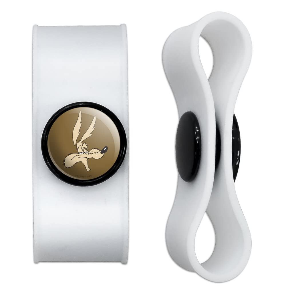 GRAPHICS & MORE Looney Tunes Wile E. Face Headphone Earbud Cord Wrap - Charging Cable Manager - Wire Organizer Set of 2 - White