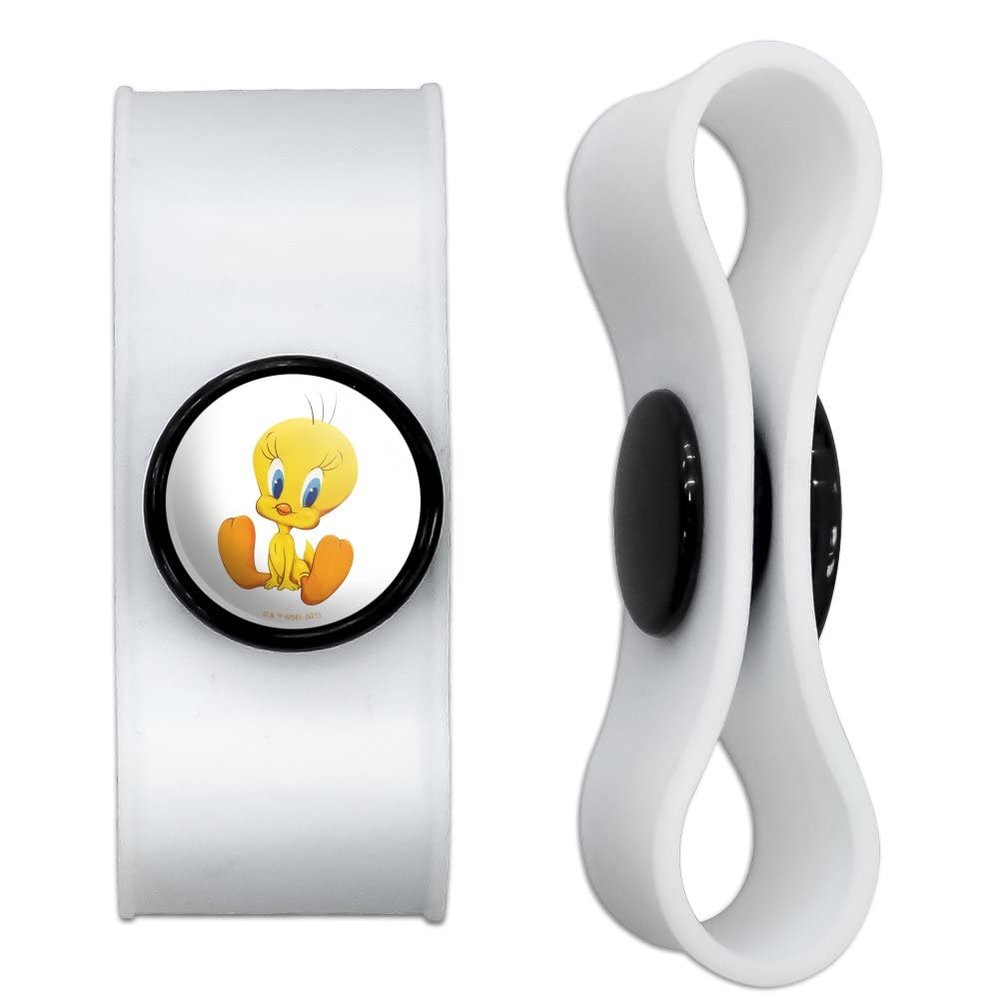 GRAPHICS & MORE Looney Tunes Cute Tweety Headphone Earbud Cord Wrap - Charging Cable Manager - Wire Organizer Set of 2 - White