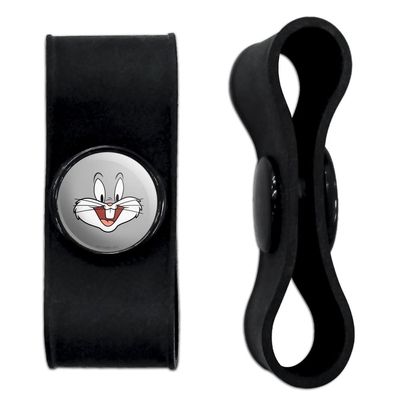 GRAPHICS & MORE Looney Tunes Bugs Face Headphone Earbud Cord Wrap - Charging Cable Manager - Wire Organizer Set of 2 - Black