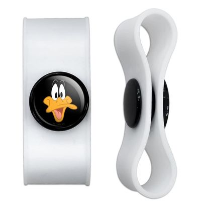 GRAPHICS & MORE Looney Tunes Daffy Face Headphone Earbud Cord Wrap - Charging Cable Manager - Wire Organizer Set of 2 - White