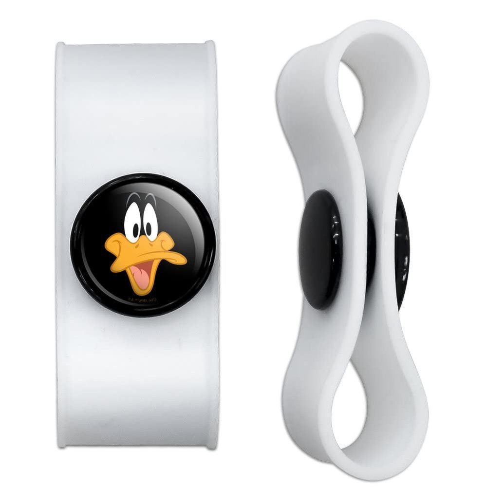 GRAPHICS & MORE Looney Tunes Daffy Face Headphone Earbud Cord Wrap - Charging Cable Manager - Wire Organizer Set of 2 - White