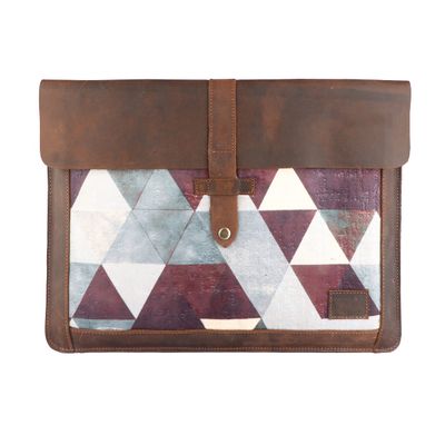 15" Premium Full-Grain Mahogany Leather Laptop Protective Portfolio Sleeve 18BT27MG