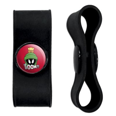 GRAPHICS & MORE Looney Tunes Marvin The Martian Kaboom Headphone Earbud Cord Wrap - Charging Cable Manager - Wire Organizer Set of 2 - Black
