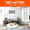 ECHOGEAR Wall Mount for Big TVs & Sound Bar Mounting Bracket - for TVs Up to 90" - Height Adjustable Soundbar Mount view 3
