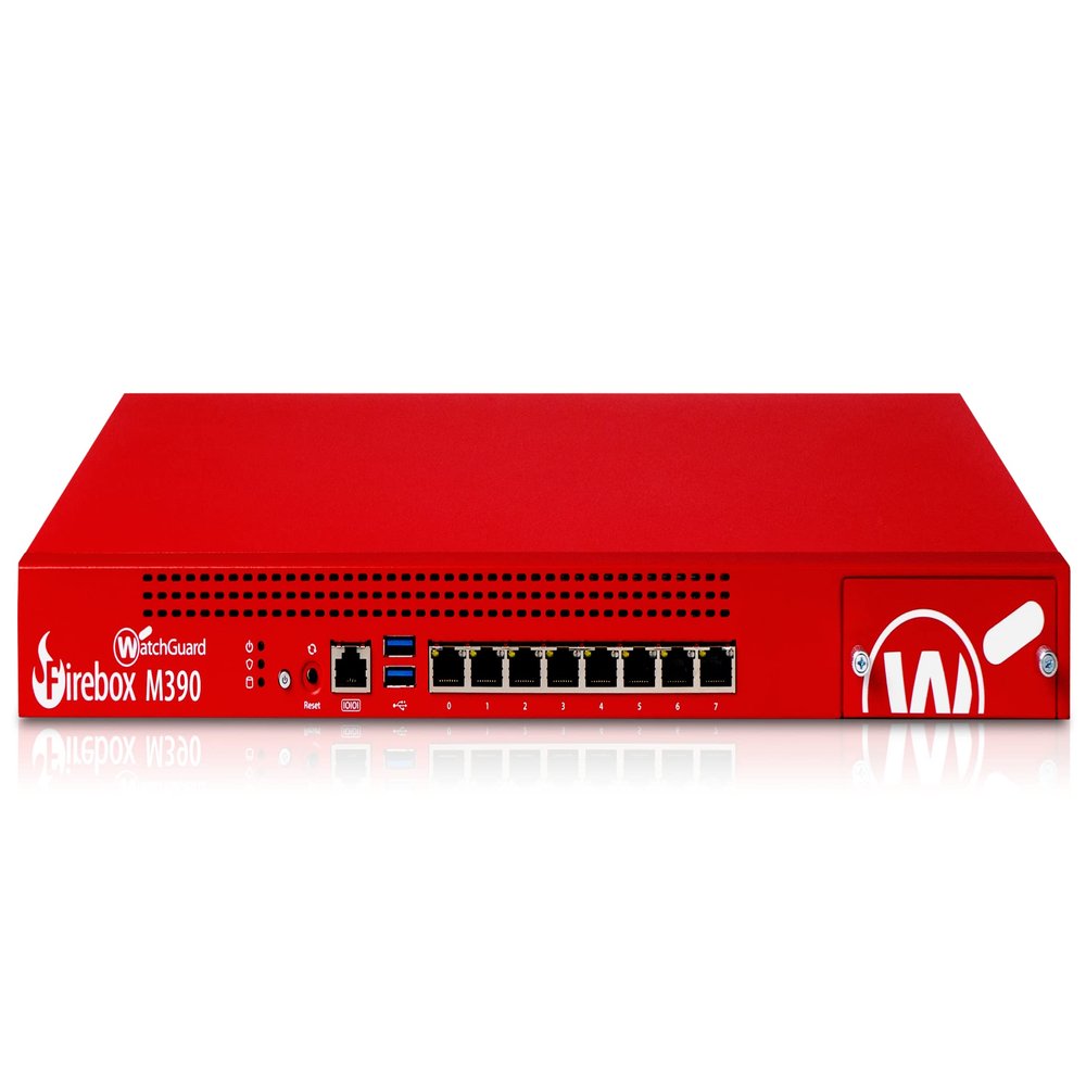 Watchguard Firebox M390 High Availibility Enterprise-Grade Network Security Appliance with 1 Year Standard Support License - - Advanced Firewall, VPN, Intrusion Prevention (WGM39001601)
