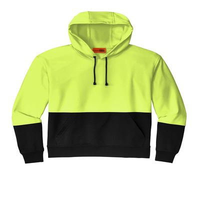 CornerStone Unisex Enhanced Visibility Fleece Pullover Hoodie | Vibrant Neon Sweatshirt for Work, Lightweight Fleece Jacket, Safety Yellow, X-Large