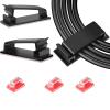 20 PCS Black Cable Management Clips and 45 PCS Small Clear Adhesive Cable Clips view 1