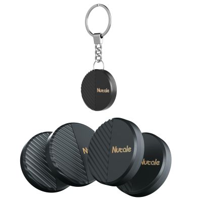 Bluetooth Key Finder Smart Tag Tracker Item Locator with Key Chain 4-Pack, Both iOS and Android Compatible, for Keys, Luggage, Backpacks Black