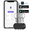Bluetooth Key Finder Smart Tag Tracker Item Locator with Key Chain 4-Pack, Both iOS and Android Compatible, for Keys, Luggage, Backpacks Black view 2