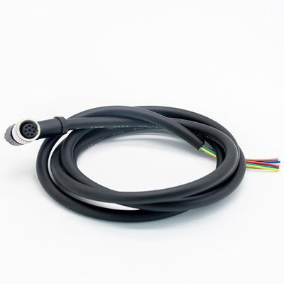 Elecbee M8 Connector A Code Female Right Angle Solder Type Single Ended Cable Molded Cable 1M (8 Pin)