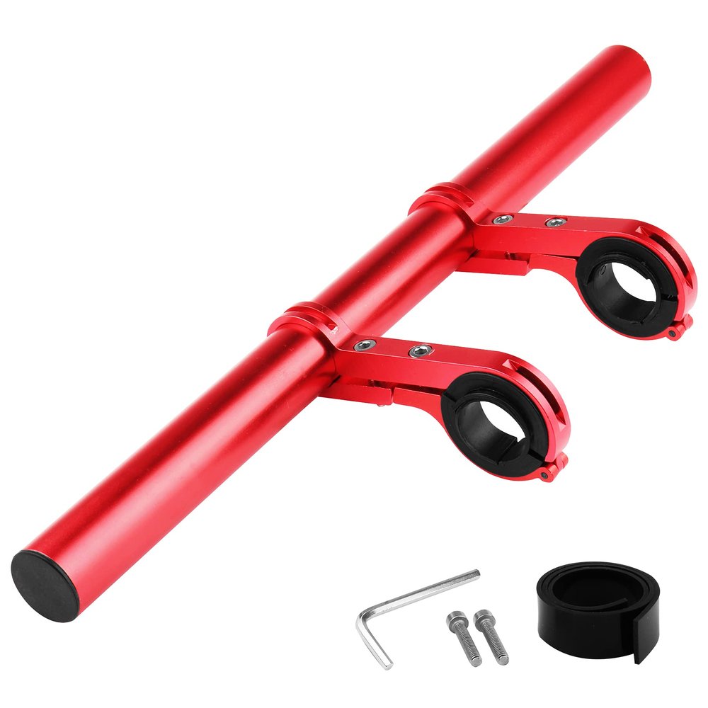 ZXIRANYUN Bicycle Handlebar Extender, 11.8in, Aluminum Alloy, Crimson