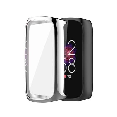AISPORTS 2 Pack Compatible with Fitbit Luxe Case with Screen Protector, Ultra-Thin Soft TPU Silicone Bumper Case Full Coverage Protective Case Cover for Fitbit Luxe Activity Tracker Wellness Tracker