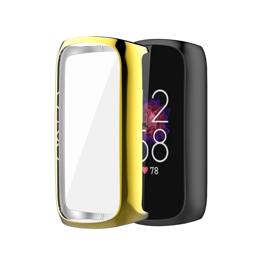 AISPORTS 2 Pack Compatible with Fitbit Luxe Case with Screen Protector, Ultra-Thin Soft TPU Silicone Bumper Case Full Coverage Protective Case Cover for Fitbit Luxe Activity Tracker Wellness Tracker