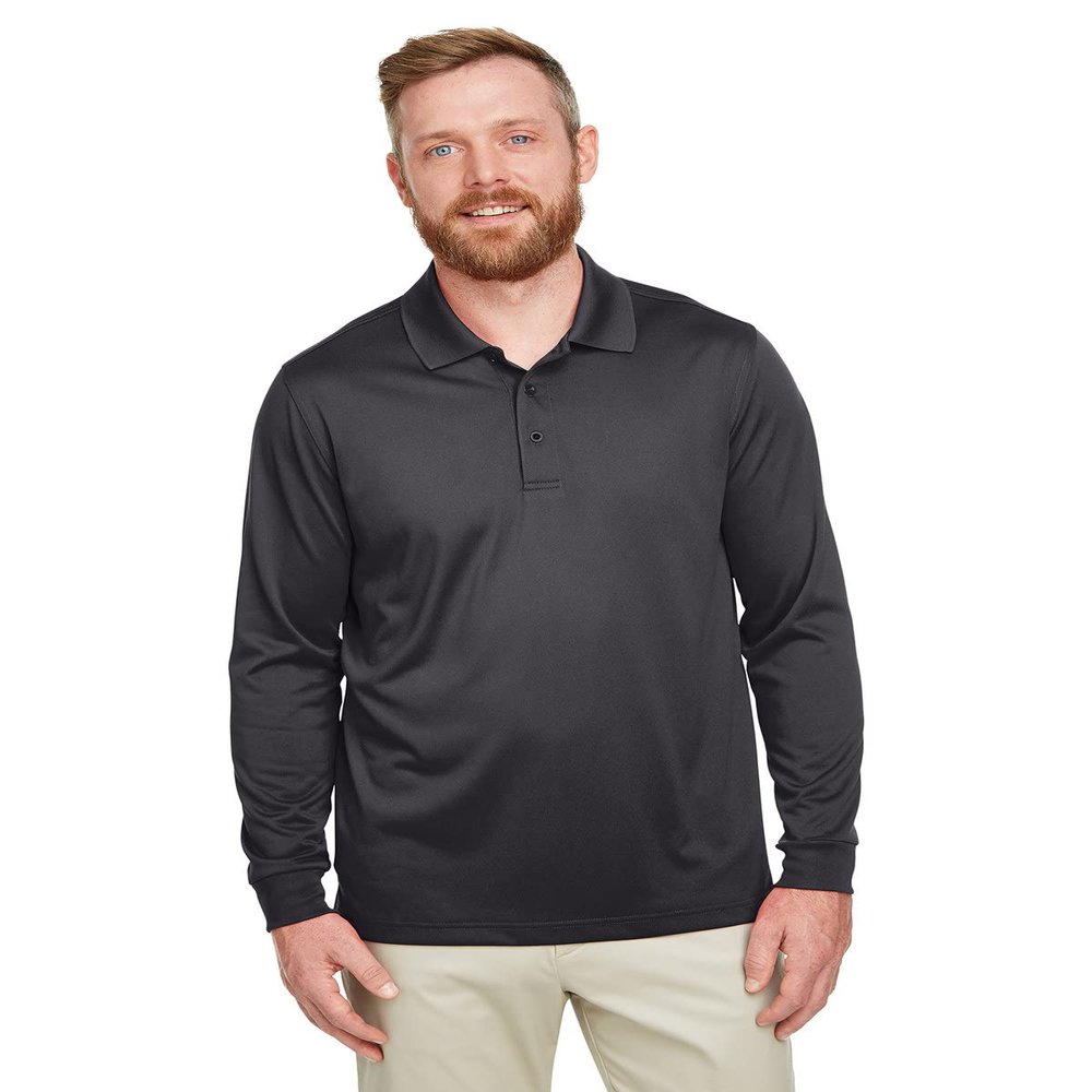 Harriton Men's Long Sleeve Snag Protection Plus IL Polo LT Dark Charcoal