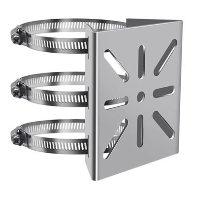 Stainless Steel Universal Vertical Pole Mount Adapter with 3 Loops Wall Mounting Loop Bracket for CCTV Security Cameras IP Cameras (Bracket n 300mm Hoop)