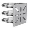 Stainless Steel Universal Vertical Pole Mount Adapter with 3 Loops Wall Mounting Loop Bracket for CCTV Security Cameras IP Cameras (Bracket n 300mm Hoop) view 1