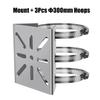 Stainless Steel Universal Vertical Pole Mount Adapter with 3 Loops Wall Mounting Loop Bracket for CCTV Security Cameras IP Cameras (Bracket n 300mm Hoop) view 2