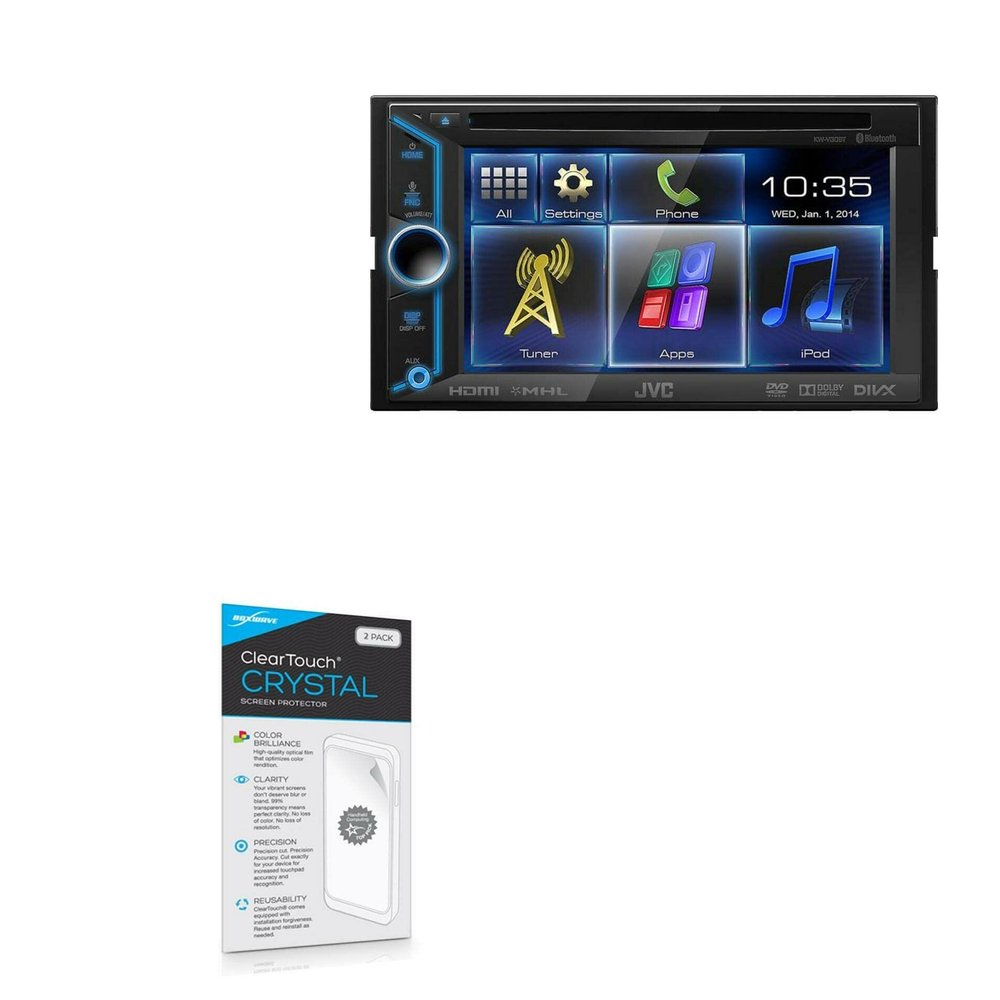 BoxWave Screen Protector Compatible with JVC KW-V30BT - ClearTouch Crystal (2-Pack), HD Film Skin - Shields from Scratches