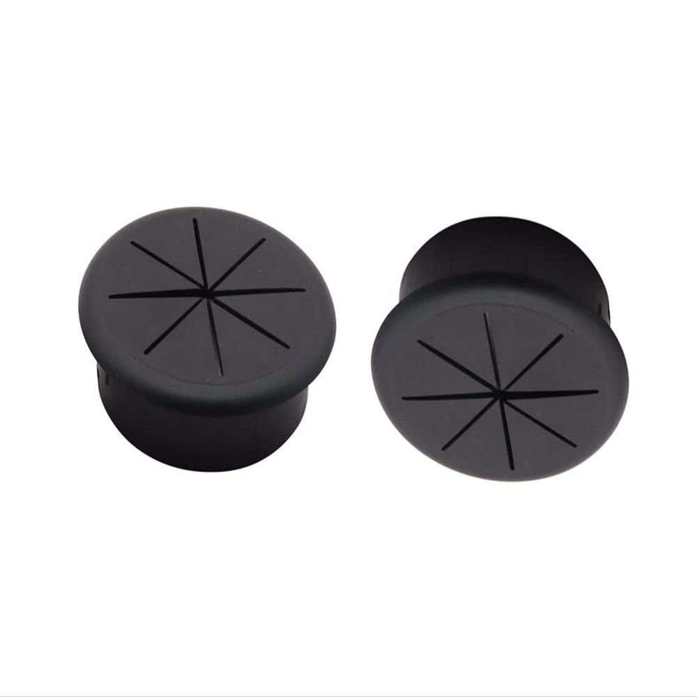 2PCS 2Inch (50mm) Desk Cord Grommets Wire Cable Hole Cover for Office PC Desk Cable Cord Cover Black (Black- 2pcs)